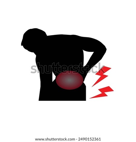 back pain icon on wihte background-vector illustraion.