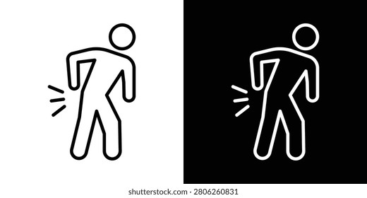 Back pain icon outline collection in black..