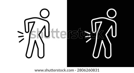 Back pain icon outline collection in black..