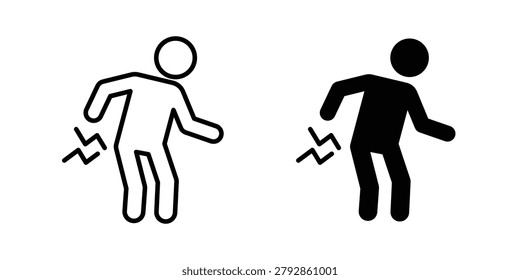 Back pain icon outlined. Flat fill icons