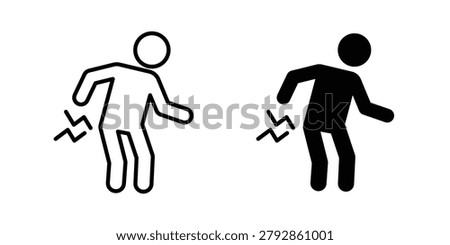 Back pain icon outlined. Flat fill icons