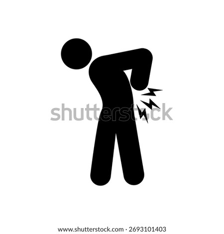 Back pain icon, Person with Back pain icon. Flat vector illustration design isolated on white background.