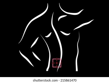 Imagens, fotos stock e vetores similares de Woman shape silhouette