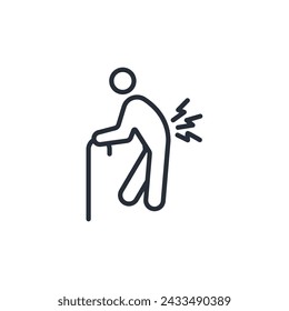 Icono de dolor de espalda. vector.Trazo editable.signo de estilo lineal para el uso de diseño web,logo.Ilustración de símbolo.