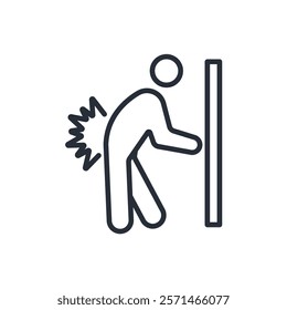 Back pain icon. vector.Editable stroke.linear style sign for use web design,logo.Symbol illustration.