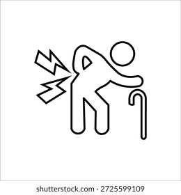 back pain icons. simple line vector illustration