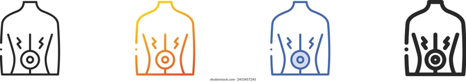 back pain icon.Thin Linear, Gradient, Blue Stroke and bold Style Design Isolated On White Background