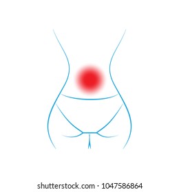 Back pain illustration. Vector