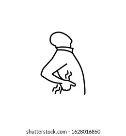 back pain line icon on white background