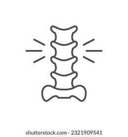 Back pain line outline icon