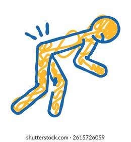 back pain man accident doodle icon sketch vector. back pain man accident sign. isolated symbol illustration