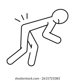 back pain man accident line icon vector. back pain man accident sign. isolated contour symbol black illustration