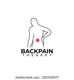 Back pain medical therapy vector logo design