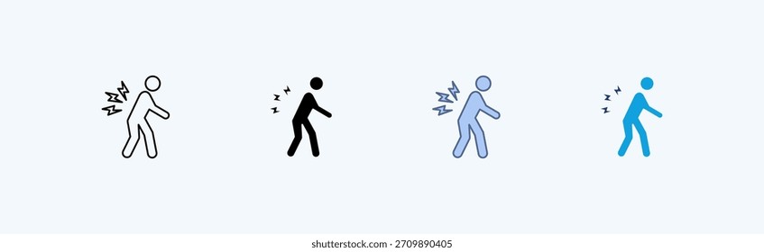 Dolor de espalda Icono múltiple Ilustración Vector