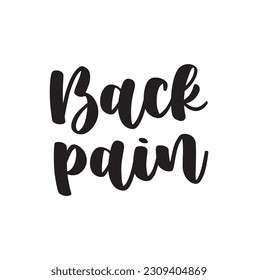 back pain on white background.