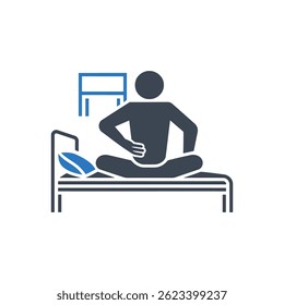 Back Pain Patient Icon Isolated On White Background