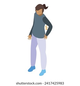 Back pain problem icon isometric vector. Health help. Medicine aid