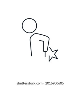 Back pain thin line icon stock illustration