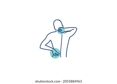 back pain treatment logo design vector icon illustration