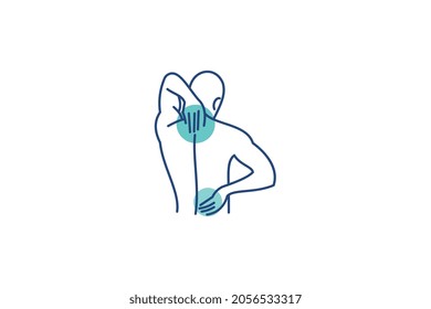 back pain treatment logo design vector icon illustration