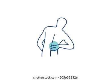 Back Pain Treatment Logo Design Vector Icon Illustration