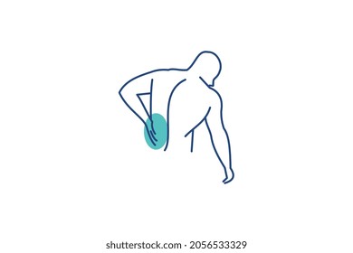 Back Pain Treatment Logo Design Vector Icon Illustration