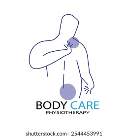 back pain treatment logo design vector icon illustration