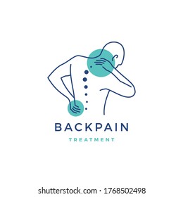 back pain treatment logo vector icon illustration