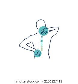 Back Pain Treatment Logo Vector Icon Illustration