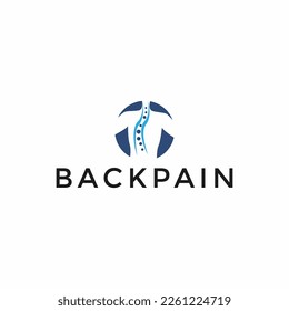 back pain treatment logo vector icon illustration