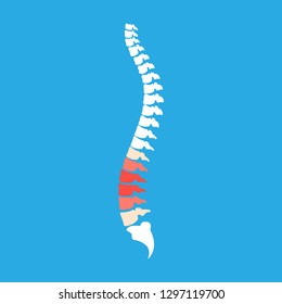 	
Back pain vector icon illustration isolated on blue background