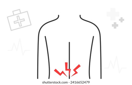 Concepto de ilustración del vector de dolor de espalda 