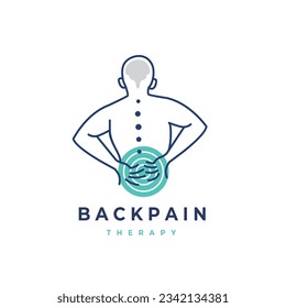 Back pain vector logo illustration. Chiropractic icon design Spine icon for Physio therapy fit for clinic