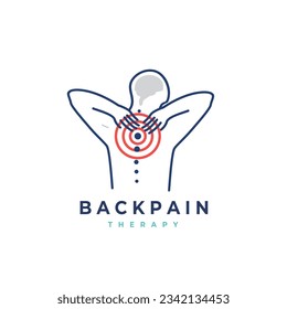 Back pain vector logo illustration. Chiropractic icon design Spine icon for Physio therapy fit for clinic