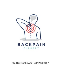 Back pain vector logo illustration. Chiropractic icon design Spine icon for Physio therapy fit for clinic