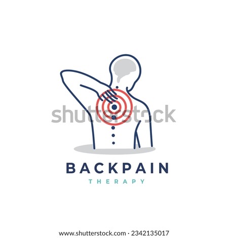 Back pain vector logo illustration. Chiropractic icon design Spine icon for Physio therapy fit for clinic