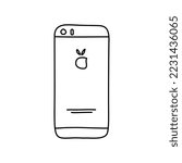 Back phone organic handdrawn line art element