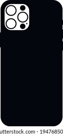 Teléfono posterior, cámara de smartphone, icono, logotipo negro