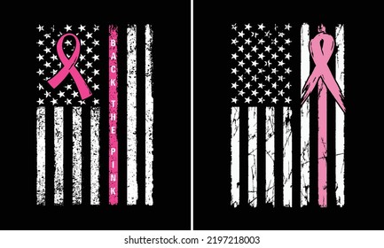 Back The Pink With USA Flag Design