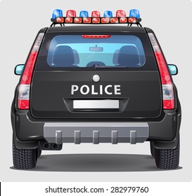 Back Of Police Car - Visible Interior Version