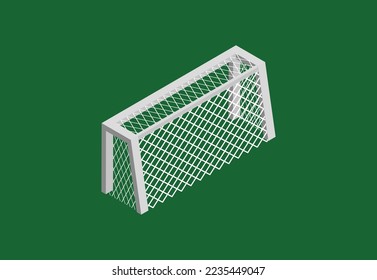 Back portion of soccer goal in isometric view 