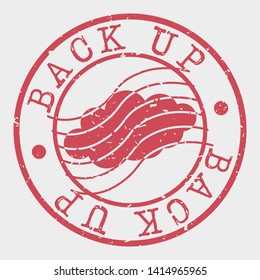 Back Up Postal. Cloud Silhouette Seal. Round Design. Vector Icon. Design Retro Insignia.