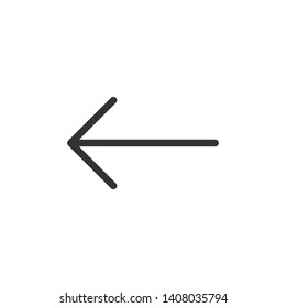 Back, Previous, Before Arrow modern simple clear flat outline vector icon, symbol 