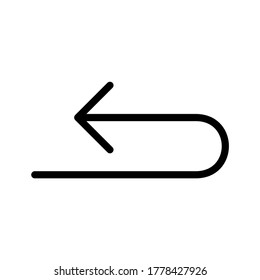 Back, previous icon arrow outline style vector