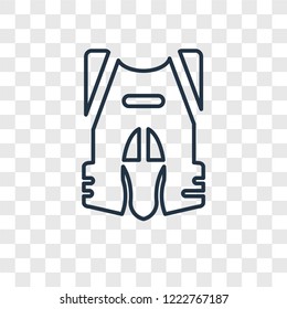 Back Protection concept vector linear icon isolated on transparent background, Back Protection concept transparency concept in outline style