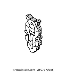 back protection motorcycle accessory isometric icon vector. back protection motorcycle accessory sign. isolated symbol illustration