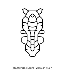 back protection motorcycle accessory line icon vector. back protection motorcycle accessory sign. isolated contour symbol black illustration