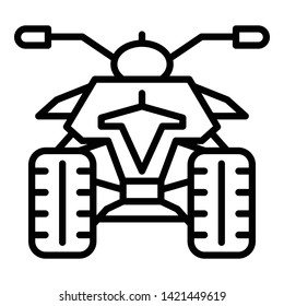 Back of quad bike icon. Outline back of quad bike vector icon for web design isolated on white background