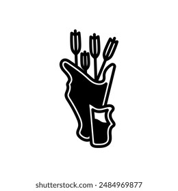 Icono de glifo de esquivar trasero, Ilustración vectorial