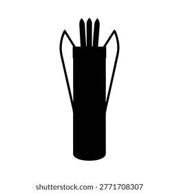 Back quiver silhouette vector art illustration